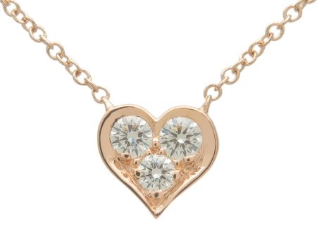 Tiffany&Co. Sentimental Heart 3P Diamond Necklace K18 Rose Gold Sale