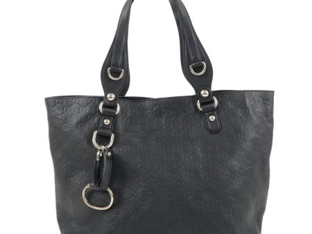 GUCCI Guccissima Leather Horsebit Tote Bag Black 229852 For Sale