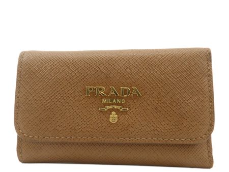 PRADA Leather 6 Key Case Key Holder Brown 1PG222 Online Sale