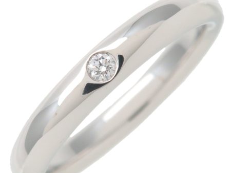 Tiffany&Co. Stacking Band Ring 1P Diamond PT950 Platinum US4 EU47 Online Hot Sale