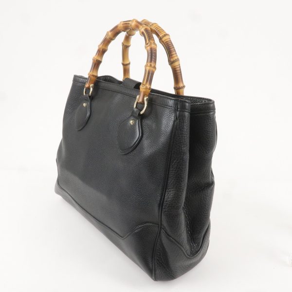 GUCCI Bamboo Leather Tote Bag Black 282317 Online