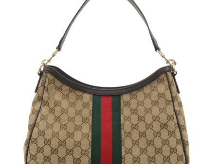 GUCCI Sherry Line GG Canvas Leather Shoulder Bag BeigeBrown 388921 Online Sale