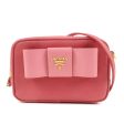 PRADA Logo Saffiano Leather Ribbon Shoulder Bag Pink 1N1674 Sale