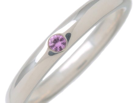 Tiffany&Co. Stacking Band Ring 1P Pink Sapphire SV925 Silver US5 For Cheap