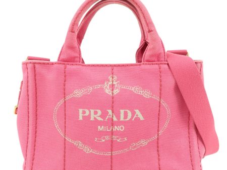 PRADA Canapa Mini Canvas 2Way Bag Hand Shoulder Bag Pink Sale