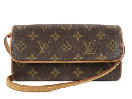 Louis Vuitton Monogram Pochette Twin PM 2Way Bag Brown M51854 Online Sale