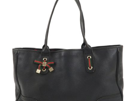 GUCCI Princy Sherry Leather Tote Bag Black 163805 Discount