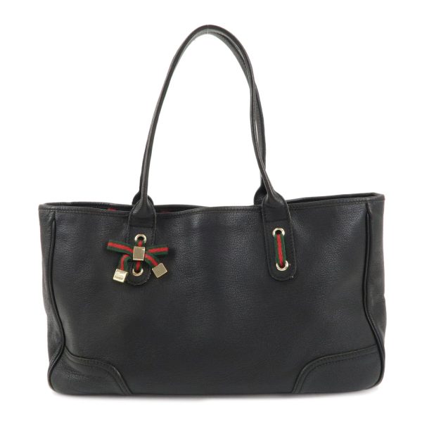 GUCCI Princy Sherry Leather Tote Bag Black 163805 Discount