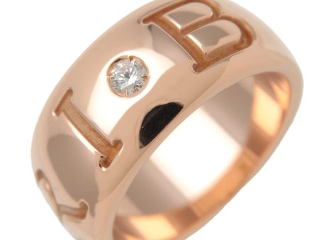 BVLGARI Mono Logo Ring 1P Diamond K18 Rose Gold #49 US4.5-5 For Cheap