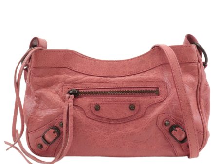 BALENCIAGA The Hip Leather Shoulder Bag Pink 242803 Online Hot Sale