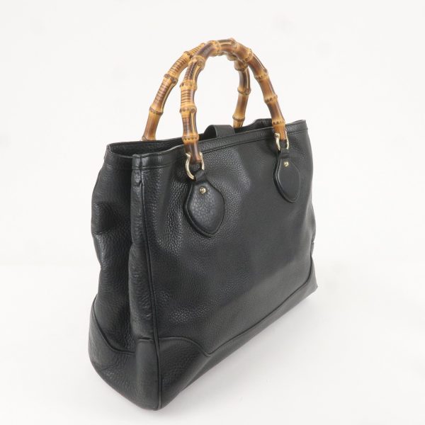 GUCCI Bamboo Leather Tote Bag Black 282317 Online