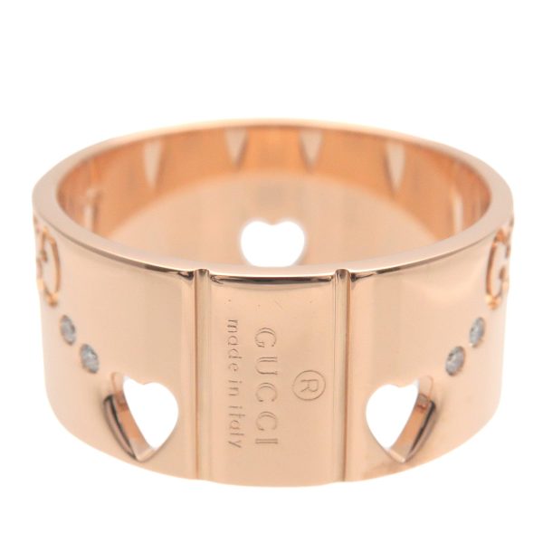 GUCCI Icon Amore Diamond Ring K18PG 750PG Rose Gold #15 US7 Online