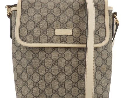 GUCCI GG Supreme Leather Shoulder Bag Beige Ivory 223666 on Sale