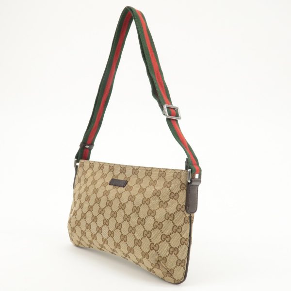 GUCCI Sherry GG Canvas Leather Shoulder Bag Beige Brown 1897499 Online