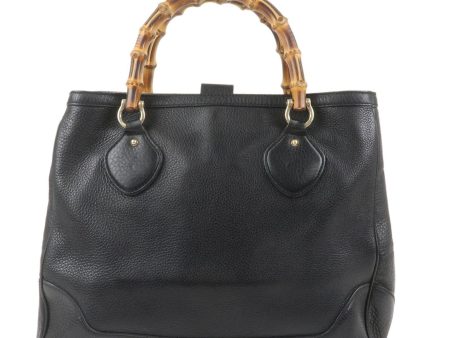 GUCCI Bamboo Leather Tote Bag Black 282317 Online