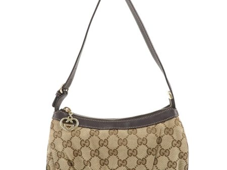 GUCCI Lovely GG Canvas Leather Hand Bag Beige Brown 245938 Sale