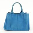 PRADA Logo Canapa Mini Canvas Tote Bag Hand Bag Blue Cheap