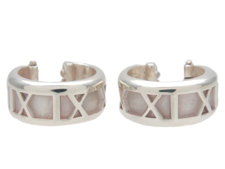 Tiffany&Co. Atlas Hoop Earrings SV925 Sliver 925 For Sale