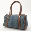 GUCCI Abbey GG Denim Leather Hand Bag Denim Brown 130943 Cheap