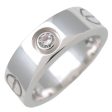 Cartier Love Ring Half Diamond K18 750WG White Gold #49 US5 Hot on Sale