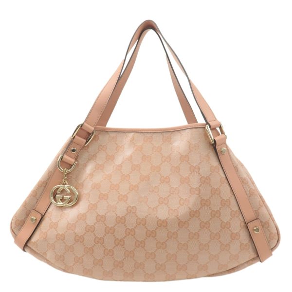 GUCCI Abbey GG Crystal Leather Tote Hand Bag Pink 130736 Hot on Sale