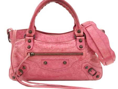 BALENCIAGA The First Leather 2Way Bag Hand Bag Pink 103208 on Sale