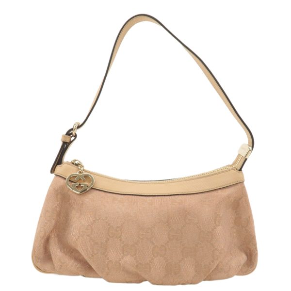 GUCCI Lovely GG Canvas Leather Accessory Hand Bag Pink 245938 Discount