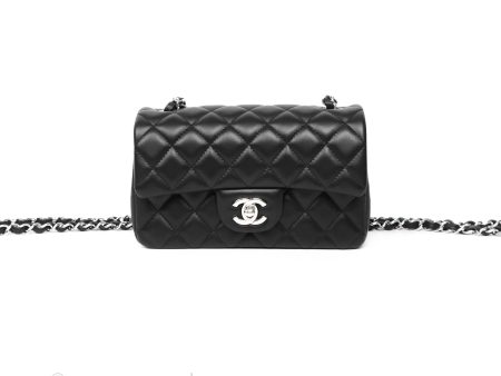 Chanel Quilted Mini Rectangular Flap Black Lambskin Silver Hardware Online Hot Sale