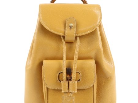 GUCCI Bamboo Leather Mini Backpack Ruck Sack Beige 003.1705 Online