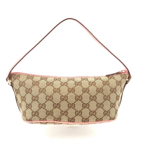 GUCCI GG Canvas Leather Pouch Beige Pink 7198 Supply