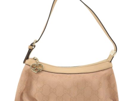 GUCCI Lovely GG Canvas Leather Accessory Hand Bag Pink 245938 Discount