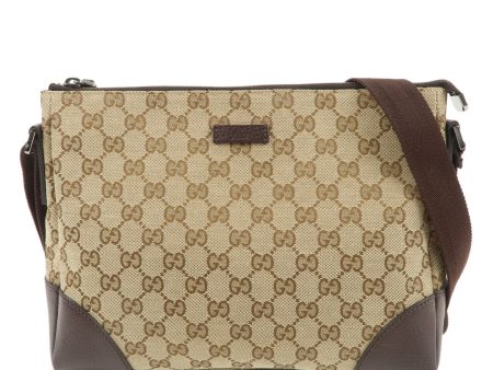 GUCCI GG Canvas Leather Shoulder Bag Crossbody Bag 114273 For Sale