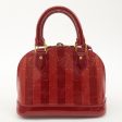 Louis Vuitton Monogram Vernis Rayures Alma BB Pomme d Arour M91593 For Sale