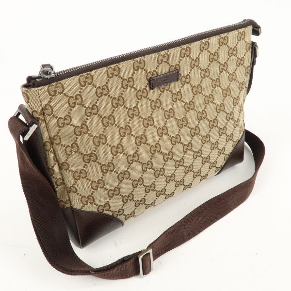 GUCCI GG Canvas Leather Shoulder Bag Crossbody Bag 114273 For Sale