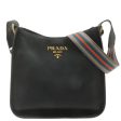 PRADA Logo Leather Shoulder Bag Black NERO 1BC166 For Cheap