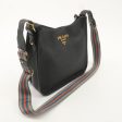 PRADA Logo Leather Shoulder Bag Black NERO 1BC166 For Cheap