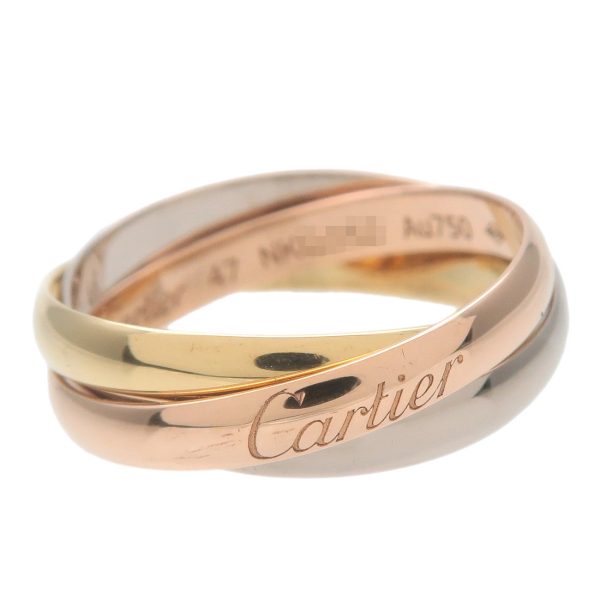 Cartier Trinity Ring SM K18 750YG WG PG #47 US4.5 EU47 HK9.5 Cheap