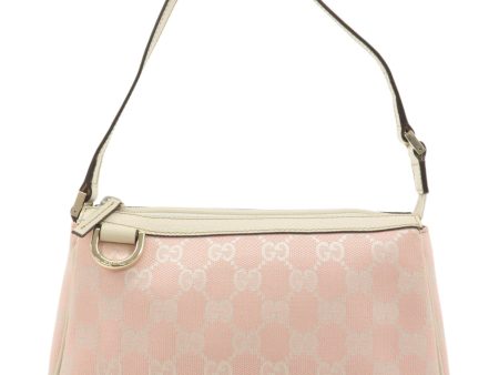 GUCCI Abbey GG Canvas Hand Bag Pouch Beige Pink 145750 Online now