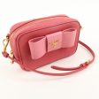 PRADA Logo Saffiano Leather Ribbon Shoulder Bag Pink 1N1674 Sale