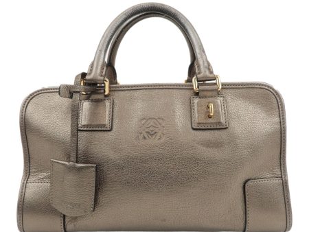 LOEWE Anagram Leather Amazona 28 Hand Bag Gold For Discount