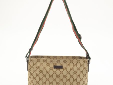 GUCCI Sherry GG Canvas Leather Shoulder Bag Beige Brown 1897499 Online