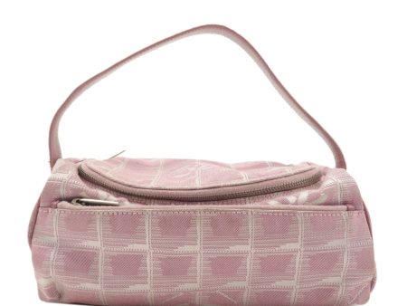 CHANEL New Travel Line Nylon Jacquard Leather Vanity Bag Pink on Sale