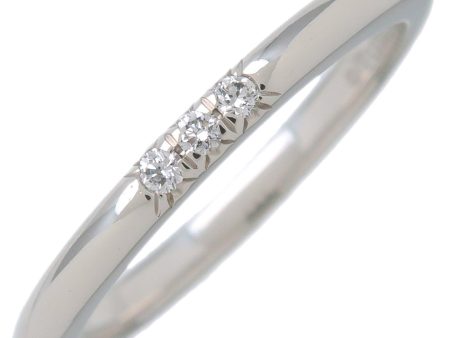 Tiffany&Co. Classic Band 3P Diamond Ring Platinum US4.5 EU47.5 Hot on Sale