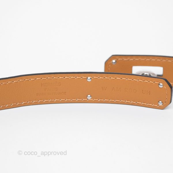 Hermès Kelly Buckle Belt Etoupe Epsom Palladium Hardware For Cheap