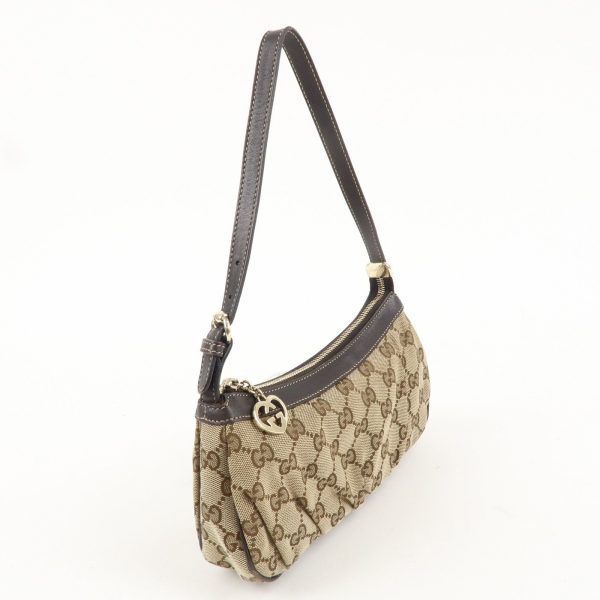 GUCCI Lovely GG Canvas Leather Hand Bag Beige Brown 245938 Sale