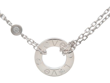 Cartier Love Circle 2P Diamond Necklace K18 750 White Gold Online Sale