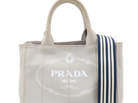 PRADA Canapa Mini Canvas 2Way Bag Gray 1BG439 Online Hot Sale