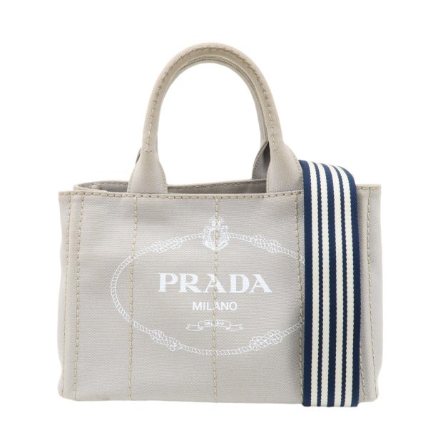 PRADA Canapa Mini Canvas 2Way Bag Gray 1BG439 Online Hot Sale