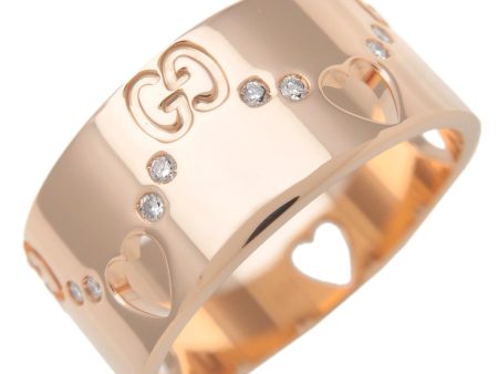 GUCCI Icon Amore Diamond Ring K18PG 750PG Rose Gold #15 US7 Online