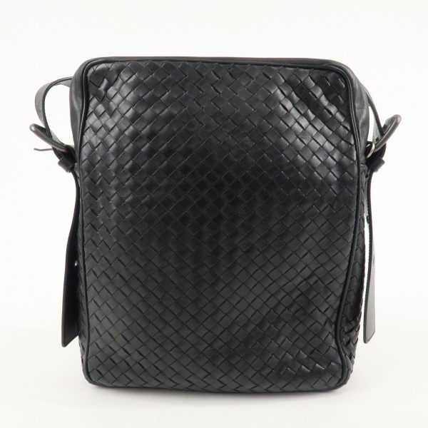 BOTTEGA VENETA Intrecciato Leather Shoulder Bag Black 180215 Discount